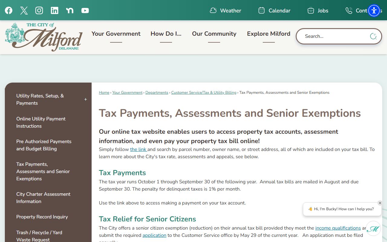 Milford Property Tax Records - City of Milford tax payments and assessments page