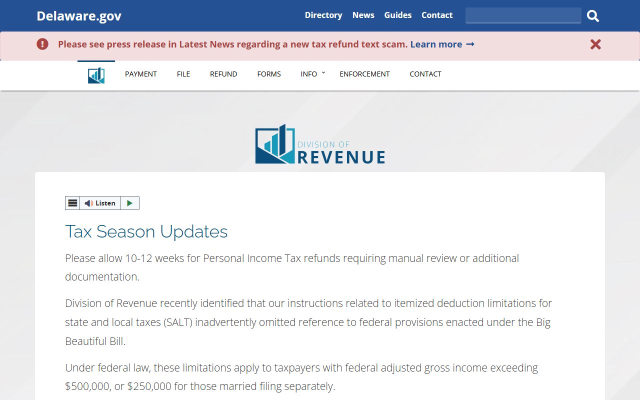 Delaware Property Tax Records - Division of Revenue Official Website