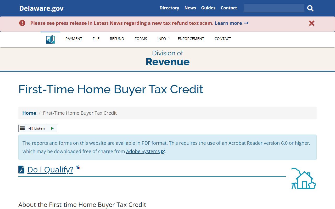 Delaware Property Tax Records - First-Time Home Buyer Tax Credit Information