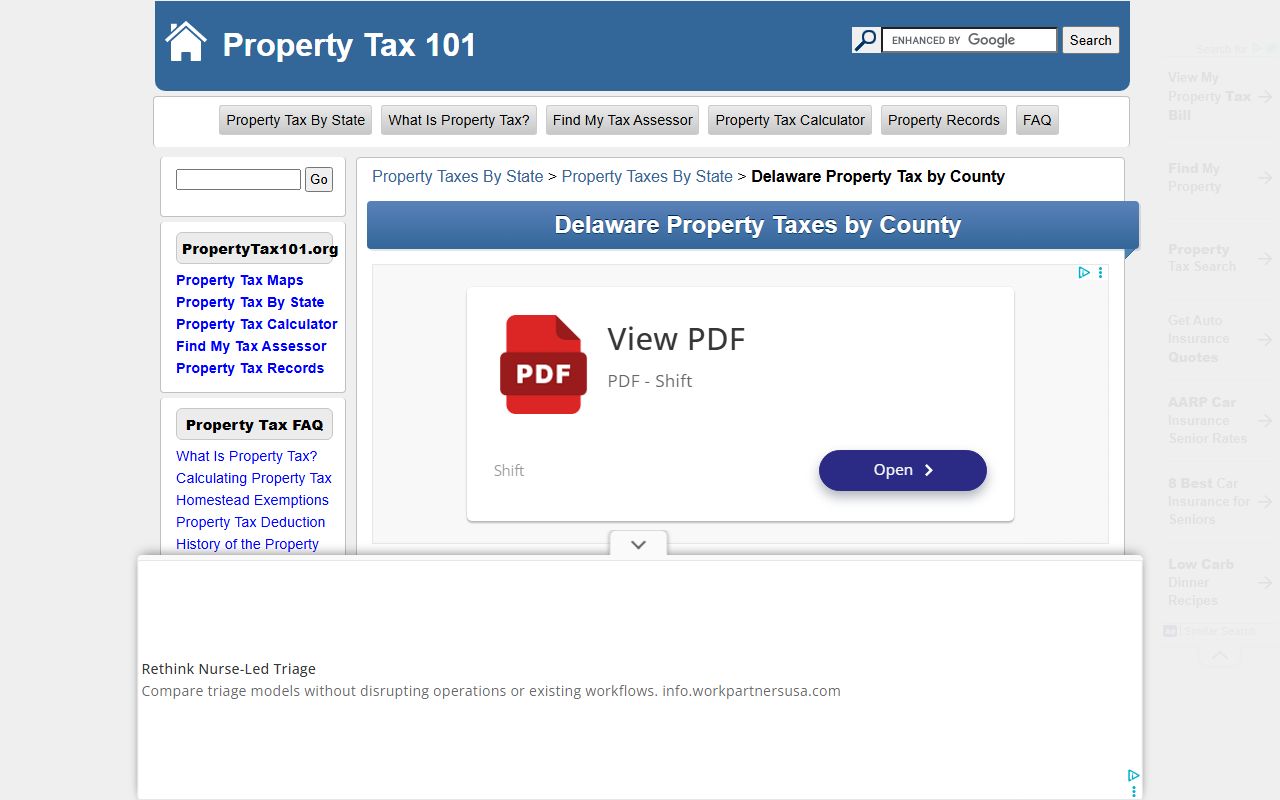 Delaware Property Tax Records - Property Tax Rate Comparison by County